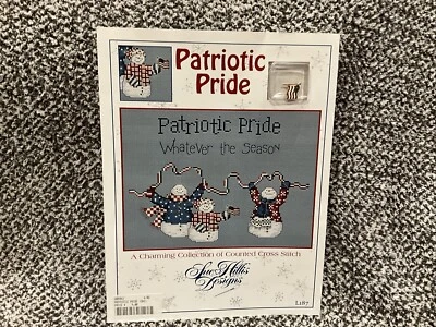 SUE HILLIS DESIGNS Patriotic Pride Cross Stitch Pattern With Bonus Pin - Image 1 of 4
