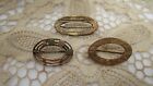 Antique Vintage  Open Oval Lace Etched  Scatter  Pins" C" Catch Gold Plate Lot 3