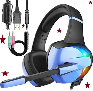 Wired Pro Gaming Headset mit Mikrofon Over-Ear mit Crystal Stereo Bass Surround Sound - Bild 1 von 6