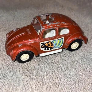 TootsieToy Toughs Metal Volkswagen VW Beetle 1970’s Diecast Red w/ Decals - Picture 1 of 8