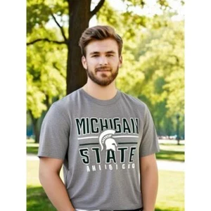 Nueva con etiquetas Camiseta Michigan State Spartans Para Hombre Grande Gris Jaspeado Manga Corta - Imagen 1 de 5