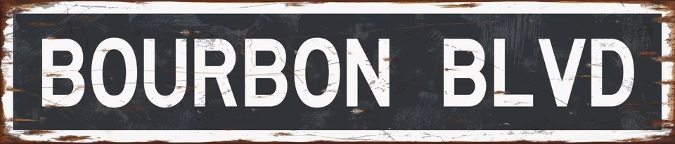 Бурбон BLVD винтажный стиль металлический уличный знак Бесплатная доставка бар виски декор - Изображение 1 из 1