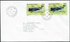 ST VINCENT 1978 10c Pottwal (2) auf Cover Kingstown nach UK...............51479 - Bild 1 von 1