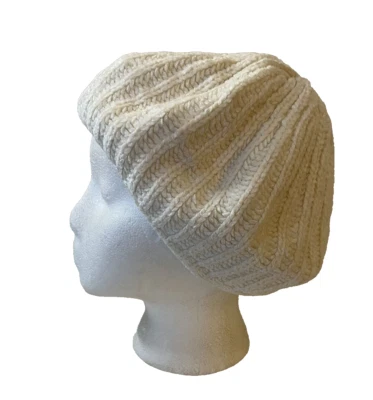 CHARTER CLUB MARFIL ACANALADO CHENILLA BOINA GORRA SOMBRERO MUJER OS TALLA ÚNICA Foto 1 de 4