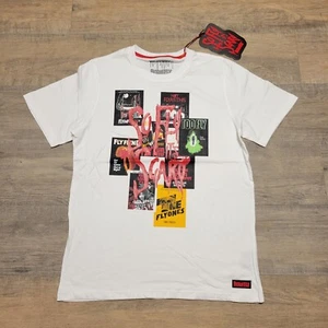 Born Fly "So Fly Its Scary" Herren Grafik T-Shirt weiß Gr. L Horror Motiv - Bild 1 von 4
