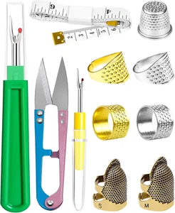 FIVEIZERO Thimble Kit– Sewing Thimbles for Hand Sewing, Metal Finger Protectors, - Picture 1 of 12