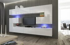 Living Room Furniture Set Modern High Gloss White Black Entertainment TV Unit