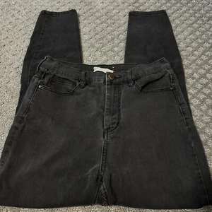 Free People We The Free Mom Jeans Women's 29 Black Denim Split Ankle Hi Rise - Picture 1 of 5