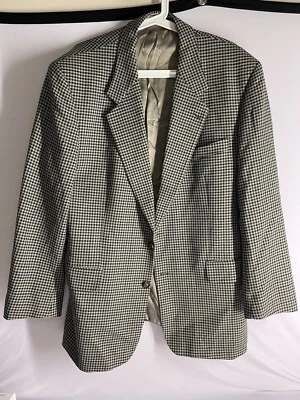 Casaco esportivo masculino vintage Hugo Boss 44R padrão lã cashmere blazer FEITO NOS EUA - Imagem 1 de 4