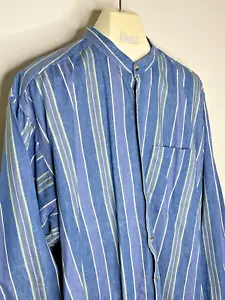 Vintage Saugatuck Gr. XL blau gestreift blau Baumwolle Chambray Knopfleiste Hemd - Bild 1 von 5