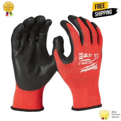 Milwaukee Cut Level 3/C Dipped Resistant Gloves - Milwaukee Work Gloves Foto 1 de 4