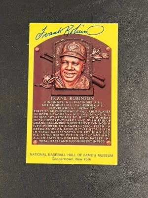 Frank Robinson Hand Signed Baseball Hall Of Fame Postcard - Image 1 of 2