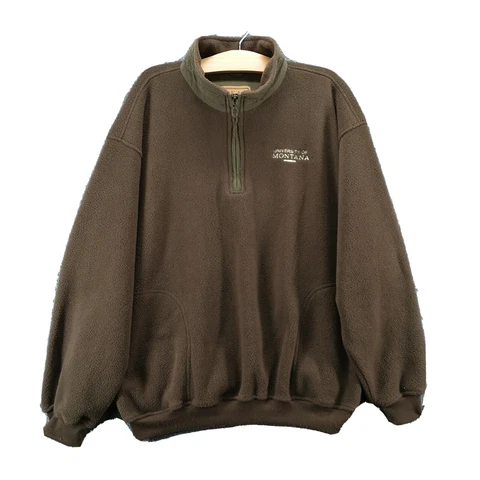 Gear For Sports Men's 1/4 Zip Fleece Jacket Brown M University Of Montana Cover