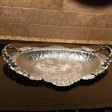 Aluminum Tray Hand Wrought Creation-Tulip Design #404 By Rodney Kent
