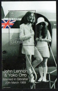 GIBRALTAR - 1999 MNH "Beatles, Music " John Lennon & Yoko Ono" Souvenir Sheet !! - Picture 1 of 1
