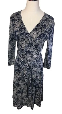 Vestido Banana Republic azul marinho pequeno feminino tamanho bege azul rayon tencel 6 8 - Imagem 1 de 4