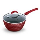 Nutrichef Saucepan Pot with Lid Red - Non-Stick High-Qualified, 1.7 Quart