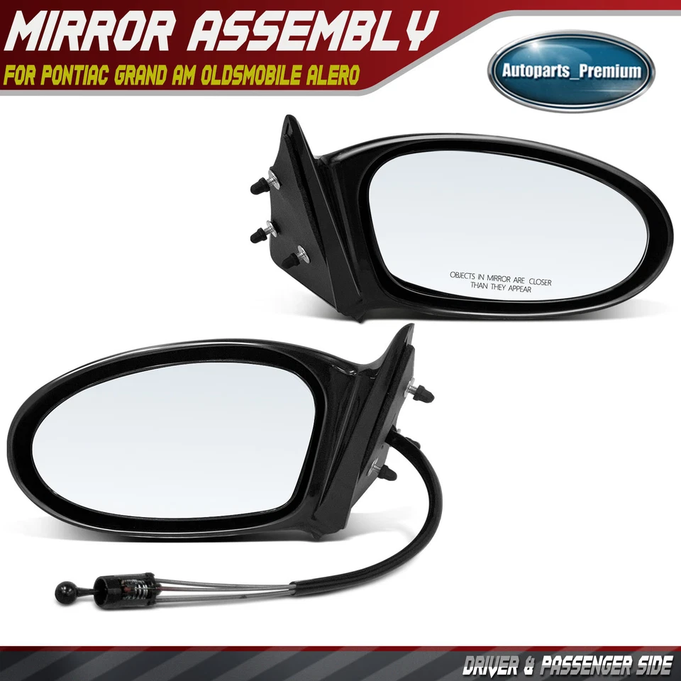 Espejo retrovisor manual 2 piezas con no plegable para Pontiac Grand Am 02-05 Oldsmobile Alero Foto 1 de 4