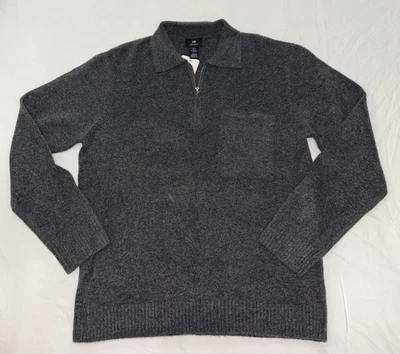 H&M Regular FIT HALF-ZIP IIN SOFT FINE KNIT WOOL SWEATER SIZE Medium - Image 1 of 4