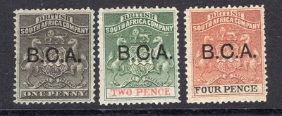 NYASALANDIA 1891 BCA sobreimpresión como nuevo SG 1-3 cv £44 África Central Británica Foto 1 de 2