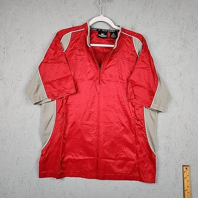 Pullover Mizuno Cortavientos Para Hombres Medio Rojo Rendimiento Cremallera Ventilada Hoja Cuello  Foto 1 de 4