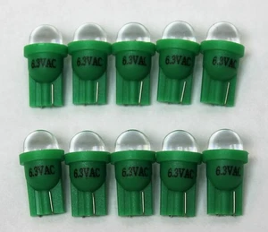 10 Pack Pinball BulbLED 6.3 volt AC, 555 clear wedge base T10 Cool Green Short - Picture 1 of 1