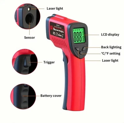 Thermometer Infrarot Laser Küche Gastro Gewerbe Temperaturmessgerät - Bild 1 von 4