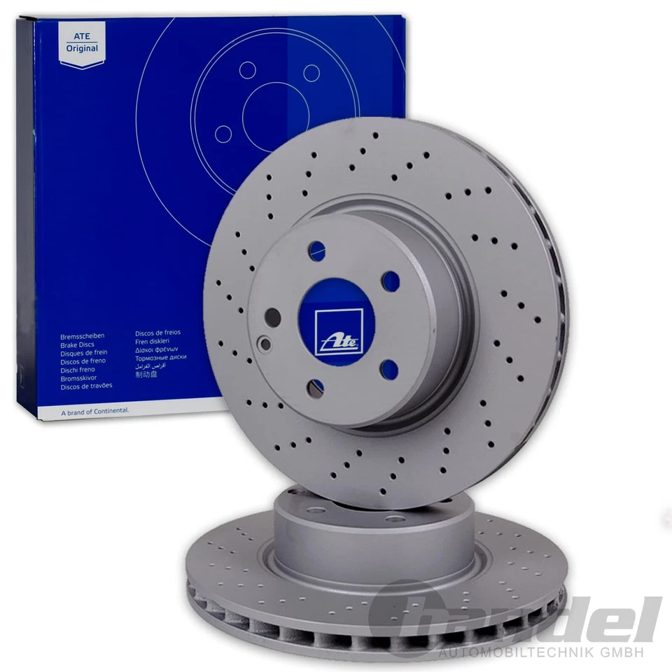 2X ATE Disques de Frein Avant 330,0mm Perforé / Intérieur Convient Pour - Photo 1/4