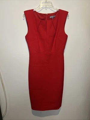 Classiques Entier Red Sheath Dress Lined Beautifully structured Sz 6 - Image 1 of 4
