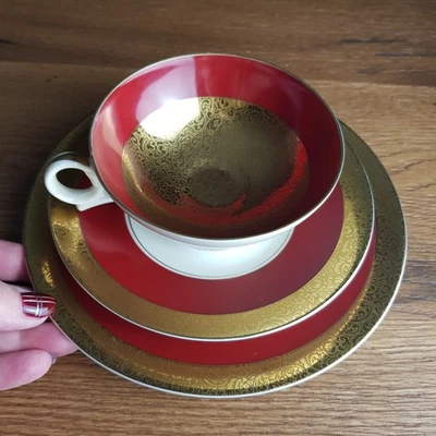 ALKA Kunst Kronach Porzellan Sammelgedeck feuervergoldet Handmalerei Marion - Bild 1 von 4