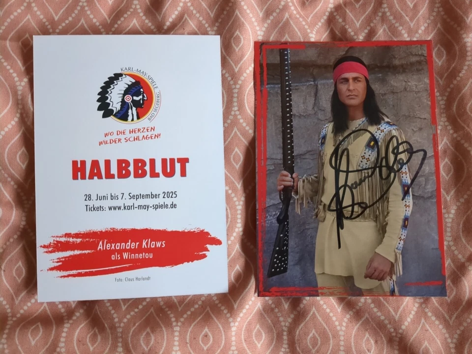 Orginales Autogramm.Winnetou.Bad Segeberg. Halbblut. Alexander Klaws. Elspe.2025 - Bild 1 von 1