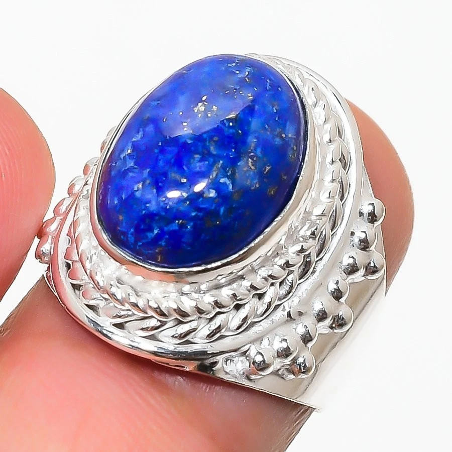 Blue Lapis Lazuli Gemstone Handmade 925 Sterling Silver All Size Ring For Gift - Image 1 of 1