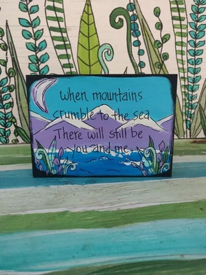 Pintura lírica canción de agradecimiento Led Zeppelin sobre panel de madera de 7 x 5", música de los años setenta Foto 1 de 4