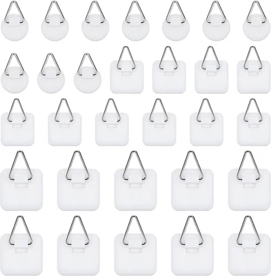 30 Piezas Adhesivo Colgador de Fotos, Ganchos Adhesivos para Colgar Cuadros sin N... Foto 1 de 4