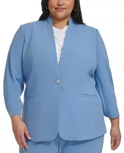 Calvin Klein Plus Size Gathered-Cuff Stand-Collar Blazer (Size 22W) - Picture 1 of 3