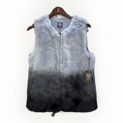 Chaleco de piel sintética Vince Camuto para mujer pequeño púrpura ombre felpa sin mangas nuevo con etiquetas suave Foto 1 de 4