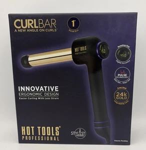 Hot Tools CurlBar 1” Curling Iron with 24K Gold Barrel - Ergonomic Design (1181) - Picture 1 of 5