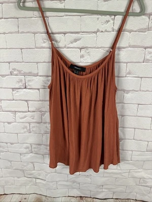 Camiseta sin mangas fluida Forever 21 naranja con correa de espagueti 1X para mujer Foto 1 de 4