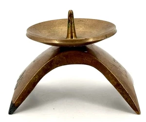 Vintage MID CENTURY SCHWEDISCHE BRONZE / MESSING BRUTALIST KERZENLEUCHTER Ekbergs Malm - Bild 1 von 8