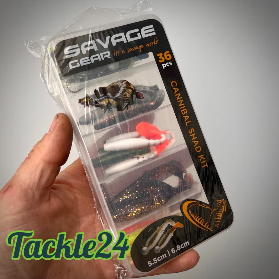 Savage Gear Cannibal Shad 36pc Lure Kit! Pike/Perch/Chub - Image 1 of 4