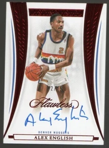 2021 Panini Flawless Ruby Alex English 2/15 Auto 1/1 Jersey # Denver Nuggets - Picture 1 of 2