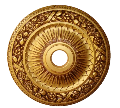 24" LÁMPARA REDONDA TECHO MEDALLÓN ANTIGUO ORO VESTÍBULO COMEDOR DORMITORIO Foto 1 de 2
