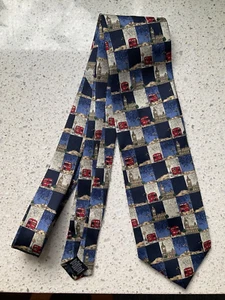 ST. MICHAEL Marks & Spencer Silk Men's  Tie Big Ben, Doubledecker Red Bus - Picture 1 of 3