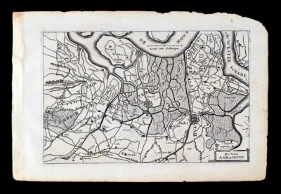 1696 J. Colom Mapa Vier Ambachen Hulst Flandes Zelanda Países Bajos Axel Holanda Foto 1 de 4