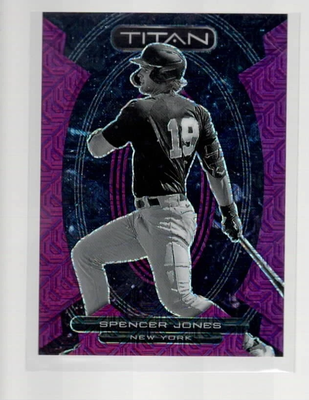 SPENCER JONES 2023 PANINI CHRONICLES TITAN PURPLE MOJO CARD #9  /50 - Image 1 of 1