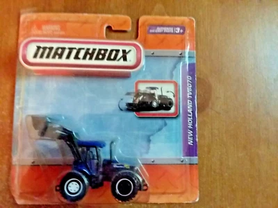 Matchbox MBX Real Working New Holland TV6070 Tractor Shovel Loader  blue - Image 1 of 3