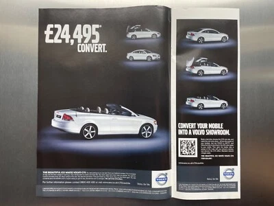 Original Volvo C70 Ice White magazine Advert 2009 Free P&P - Image 1 of 4
