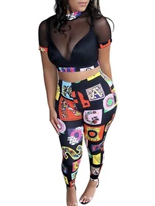 Two Piece Crop Top Long Pants Outfits - Picture 1 of 1