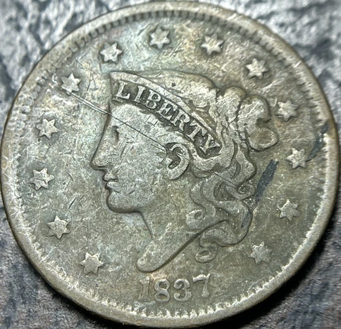 1837 Coronet Large Cent Fine Details Cover