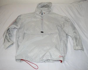 Vintage Nike Jacket Men XL Gray Anorak Windbreaker Pullover Packable Hood 90s - Picture 1 of 21